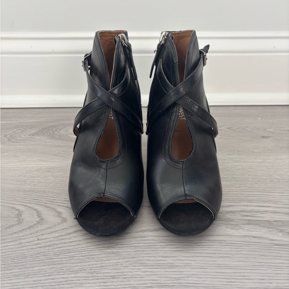 Nine West Black Leather Women's Ankle Boots